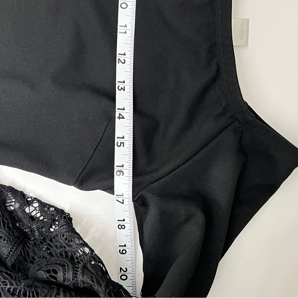 BAR III Women’s Size L Black Midi Dress Lace Bell Sleeves - Picture 7 of 7